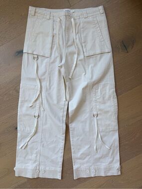 Bohme Cream Cargo Utility Pants with Drawcords
